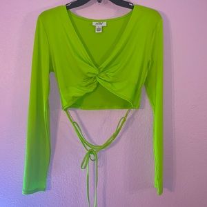 Neon green long sleeve top